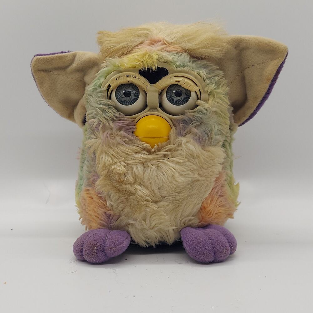 Vintage 1999 Rainbow Pastel Tie Dye Furby 70-800 WORKING Tiger Electronic Y2K 90